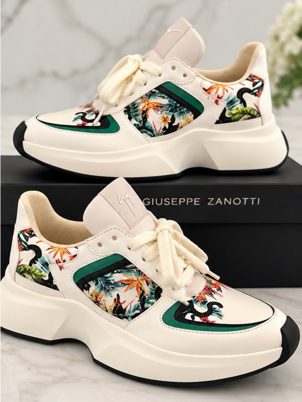 Giuseppe Zanotti Low Top Tropical Sneakers Size 40 Rare Style
